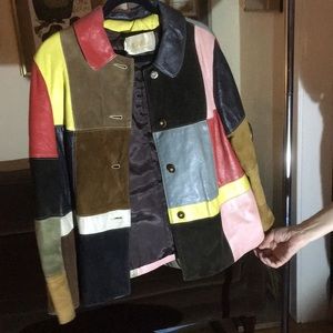 Patchwork leather jacket vintage
